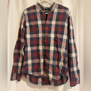 Hollister Men’s Flannel Patterned Button Up | Epic Flex Stretch | Slim Fit
